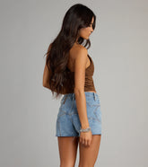 Desert Muse Suede Lace Up Halter Top